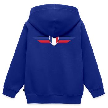 Frankreich Fan Weltmeisterschaft - Kinder Premium Organic Zip Hoodie - Royalblau - Hinten - AI Model Kid Male (0cm)