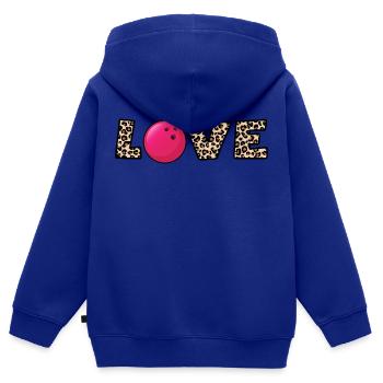 bowling bowlingkugel x strike bowling-love - Kinder Premium Organic Zip Hoodie - Royalblau - Hinten - AI Model Kid Male (0cm)