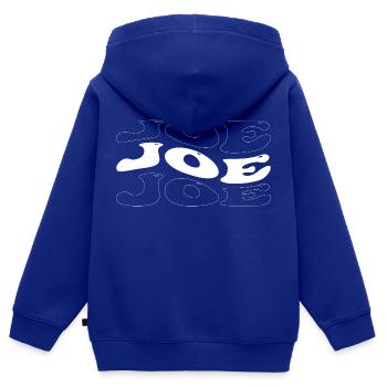 Funny Joe Groovy 4 Hommes Femmes Cool Joe Tie Dye - Sweat Premium à capuche zippé enfant bio - bleu roi - Dos - AI Model Kid Male (0cm)