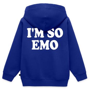 Im so emo - Kinder Premium Organic Zip Hoodie - Royalblau - Hinten - AI Model Kid Male (0cm)