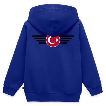 Turkey In-depth Cultural T-Shirt - Kids Premium Organic Zip-up Hoodie - royal blue - Back - AI Model Kid Male (0cm)