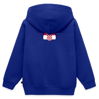 Croatie Style Design T-shirt - Sweat Premium à capuche zippé enfant bio - bleu roi - Dos - AI Model Kid Male (0cm)