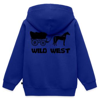 western kutsche wild west - Kinder Premium Organic Zip Hoodie - Royalblau - Hinten - AI Model Kid Male (0cm)