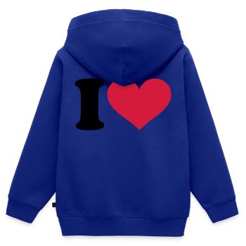 I - Heart - Kinder Premium Organic Zip Hoodie - Royalblau - Hinten - AI Model Kid Male (0cm)