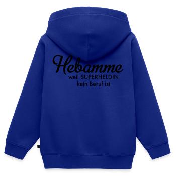 Hebamme - Kinder Premium Organic Zip Hoodie - Royalblau - Hinten - AI Model Kid Male (0cm)