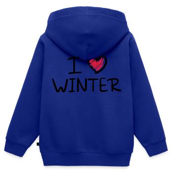 i_love_winter__f2 - Kinder Premium Organic Zip Hoodie - Royalblau - Hinten - AI Model Kid Male (0cm)