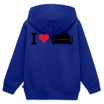 Ich liebe Couch - Kinder Premium Organic Zip Hoodie - Royalblau - Hinten - AI Model Kid Male (0cm)