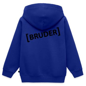 Frère - Sweat Premium à capuche zippé enfant bio - bleu roi - Dos - AI Model Kid Male (0cm)