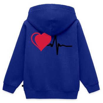 Heart with pulse - Kids Premium Organic Zip-up Hoodie - royal blue - Back - AI Model Kid Male (0cm)
