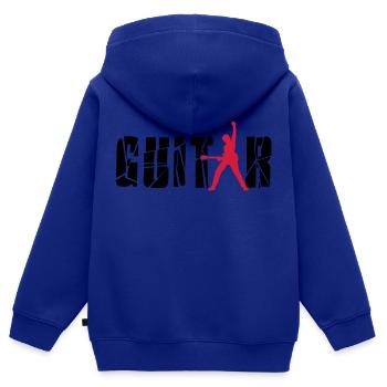 guitar - Sweat Premium à capuche zippé enfant bio - bleu roi - Dos - AI Model Kid Male (0cm)