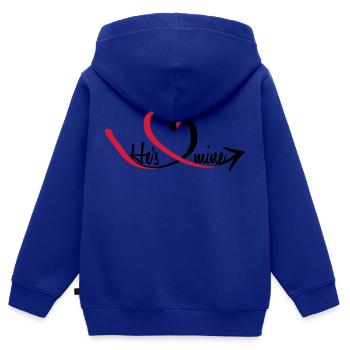 He's mine Heart - Sweat Premium à capuche zippé enfant bio - bleu roi - Dos - AI Model Kid Male (0cm)