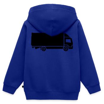 LKW - Kinder Premium Organic Zip Hoodie - Royalblau - Hinten - AI Model Kid Male (0cm)