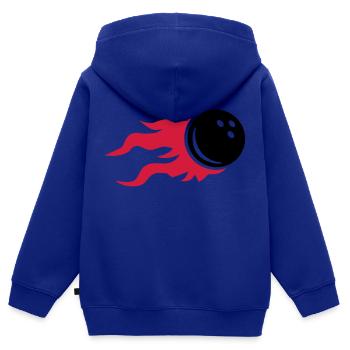 Bowling - Kinder Premium Organic Zip Hoodie - Royalblau - Hinten - AI Model Kid Male (0cm)