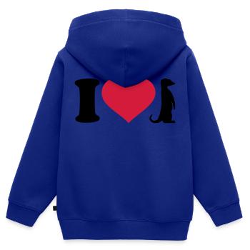 I love Meerkat - Kids Premium Organic Zip-up Hoodie - royal blue - Back - AI Model Kid Male (0cm)