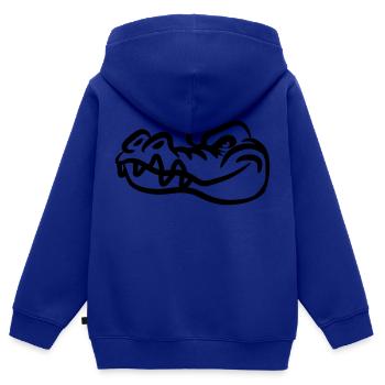Crocodile drôle mal - Sweat Premium à capuche zippé enfant bio - bleu roi - Dos - AI Model Kid Male (0cm)