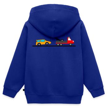 Abschleppwagen - Kinder Premium Organic Zip Hoodie - Royalblau - Hinten - AI Model Kid Male (0cm)
