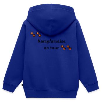 Kleine Hunde sind immer im Fokus als Kampfameisen - Kinder Premium Organic Zip Hoodie - Royalblau - Hinten - AI Model Kid Male (0cm)