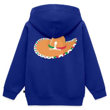 Mexikanischer Hut - Kinder Premium Organic Zip Hoodie - Royalblau - Hinten - AI Model Kid Male (0cm)