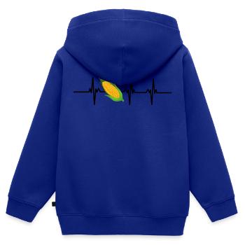 Herzschlag Mais - Kinder Premium Organic Zip Hoodie - Royalblau - Hinten - AI Model Kid Male (0cm)