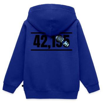 Marathon Running Jogging - Kinder Premium Organic Zip Hoodie - Royalblau - Hinten - AI Model Kid Male (0cm)