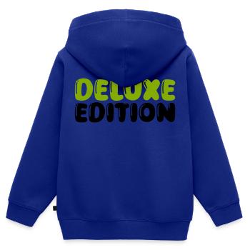 Deluxe Edition - Kids Premium Organic Zip-up Hoodie - royal blue - Back - AI Model Kid Male (0cm)