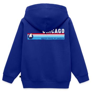 Chicago Illinois Est 1833 Vintage Classic Retro - Kids Premium Organic Zip-up Hoodie - royal blue - Back - AI Model Kid Male (0cm)
