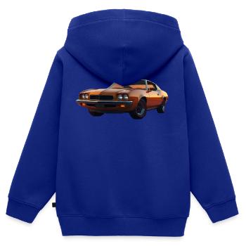 Klassisches Muscle-Car - Kinder Premium Organic Zip Hoodie - Royalblau - Hinten - AI Model Kid Male (0cm)