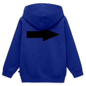 Pfeil - Kinder Premium Organic Zip Hoodie - Royalblau - Hinten - AI Model Kid Male (0cm)