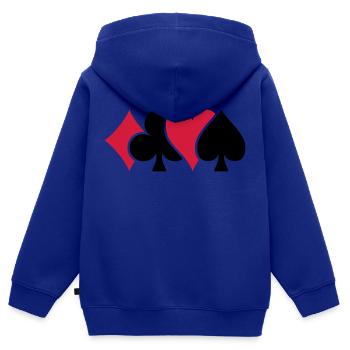 Playing Card Suits - Kids Premium Organic Zip-up Hoodie - royal blue - Back - AI Model Kid Male (0cm)