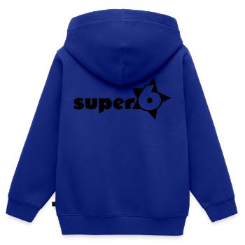 super_6_1c - Kinder Premium Organic Zip Hoodie - Royalblau - Hinten - AI Model Kid Male (0cm)