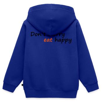 manger - Sweat Premium à capuche zippé enfant bio - bleu roi - Dos - AI Model Kid Male (0cm)