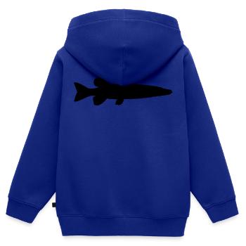 Brochet - Sweat Premium à capuche zippé enfant bio - bleu roi - Dos - AI Model Kid Male (0cm)