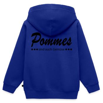 Pommes sind auch Gemüse - Kinder Premium Organic Zip Hoodie - Royalblau - Hinten - AI Model Kid Male (0cm)