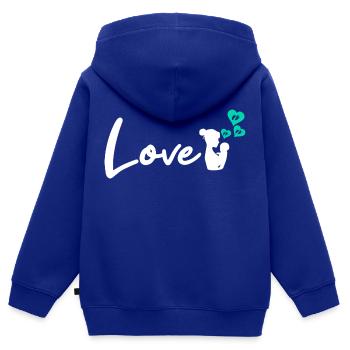 Mutter - Kinder Premium Organic Zip Hoodie - Royalblau - Hinten - AI Model Kid Male (0cm)