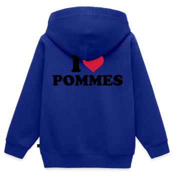 Pommes - Kinder Premium Organic Zip Hoodie - Royalblau - Hinten - AI Model Kid Male (0cm)