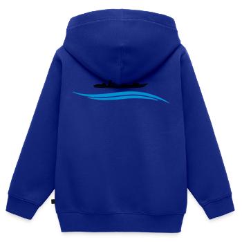 Kanu Wasser - Kinder Premium Organic Zip Hoodie - Royalblau - Hinten - AI Model Kid Male (0cm)