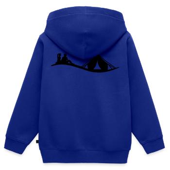 Freizeit - Camping - Kinder Premium Organic Zip Hoodie - Royalblau - Hinten - AI Model Kid Male (0cm)