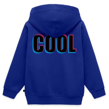 Effet 3D cool - Sweat Premium à capuche zippé enfant bio - bleu roi - Dos - AI Model Kid Male (0cm)
