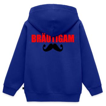 Bräutigam - Kinder Premium Organic Zip Hoodie - Royalblau - Hinten - AI Model Kid Male (0cm)