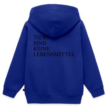 Tiere sind keine Lebensmittel - vegan - Kinder Premium Organic Zip Hoodie - Royalblau - Hinten - AI Model Kid Male (0cm)