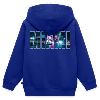 MIAMI - Sweat Premium à capuche zippé enfant bio - bleu roi - Dos - AI Model Kid Male (0cm)