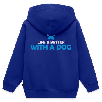 better with a dog - Kids Premium Organic Zip-up Hoodie - royal blue - Back - AI Model Kid Male (0cm)
