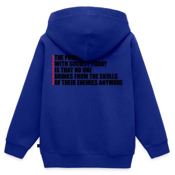boissons de crânes ennemis - Sweat Premium à capuche zippé enfant bio - bleu roi - Dos - AI Model Kid Male (0cm)