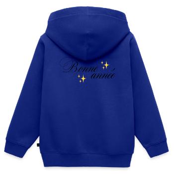 Bonne année - Sweat Premium à capuche zippé enfant bio - bleu roi - Dos - AI Model Kid Male (0cm)