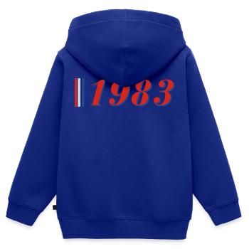 Year 1983 - Kids Premium Organic Zip-up Hoodie - royal blue - Back - AI Model Kid Male (0cm)