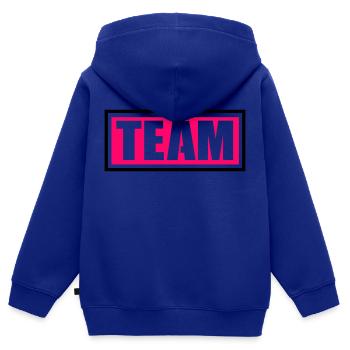 team - Kinder Premium Organic Zip Hoodie - Royalblau - Hinten - AI Model Kid Male (0cm)