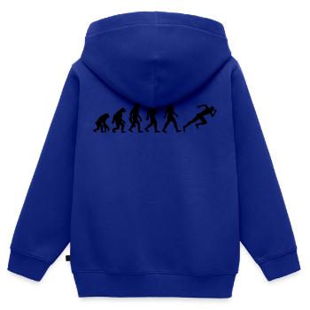 Evolution Sprinter - Leichtathletik - Kinder Premium Organic Zip Hoodie - Royalblau - Hinten - AI Model Kid Male (0cm)