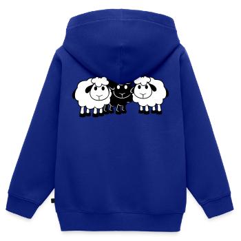 Schwarzes Schaf 3 Freunde Team Crew Schäfchen Süß - Kinder Premium Organic Zip Hoodie - Royalblau - Hinten - AI Model Kid Male (0cm)