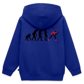 evolution_female_tennis_2c - Kinder Premium Organic Zip Hoodie - Royalblau - Hinten - AI Model Kid Male (0cm)