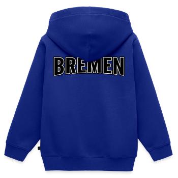 Brême - Sweat Premium à capuche zippé enfant bio - bleu roi - Dos - AI Model Kid Male (0cm)